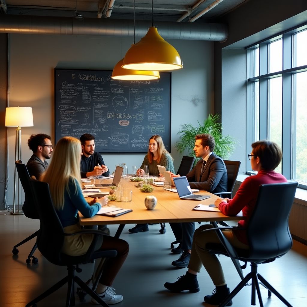 Equipo en reunión de planificación estratégica
